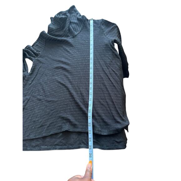 J. Jill Wearever Collection Shirt Cowl Neck Long Sleeve Black Striped Small - Picture 11 of 11